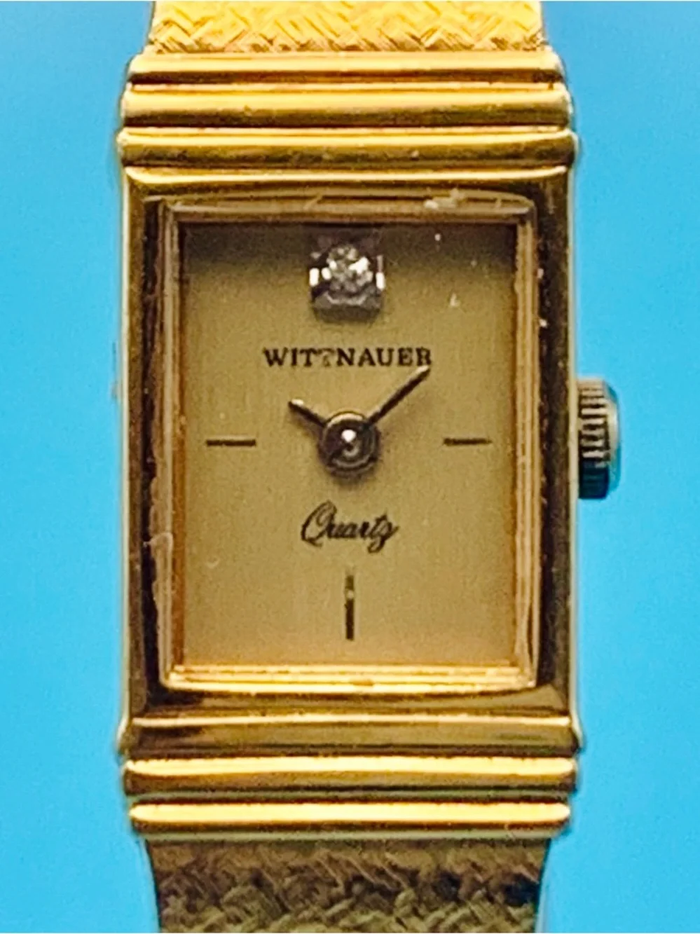 WITTNAUER Women’s Vintage Swiss Tank Style Diamond Wristwatch Works New Battery